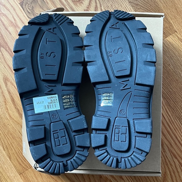 E8 By Miista Eunice Black Sandals EU 37 or 6.5 US NIB - Picture 11 of 16